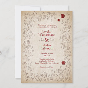Dungeon Map RPG Gamer Wedding Invitation