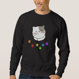 Dungeon Meowster And Nerdy Cat Polyhedral Dice Set Sweatshirt