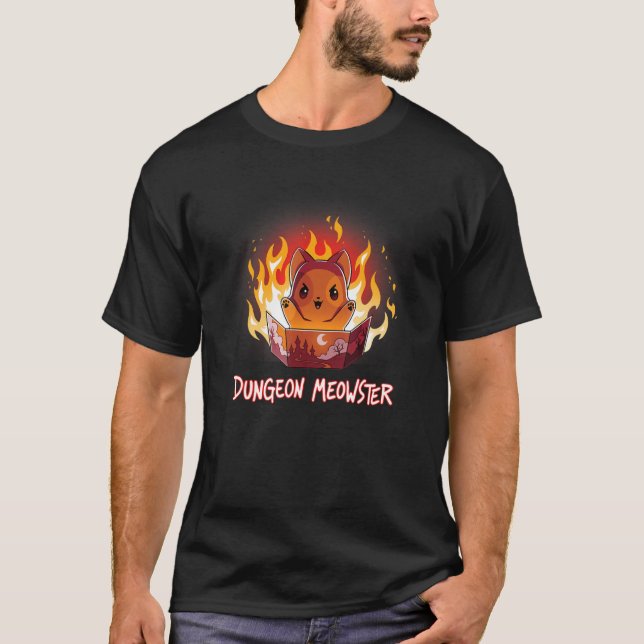 Dungeon Meowster Cat Dm Role Player Rpg Tabletop G T-Shirt (Front)