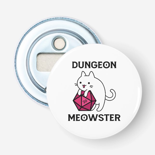 Dungeon Meowster Cat Funny Bottle Opener (Front)