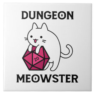 Dungeon Meowster Cat Funny Ceramic Tile