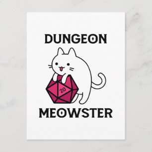 Dungeon Meowster Cat Funny Enclosure Card