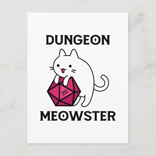 Dungeon Meowster Cat Funny Enclosure Card (Front)