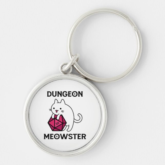 Dungeon Meowster Cat Funny Key Ring (Front)