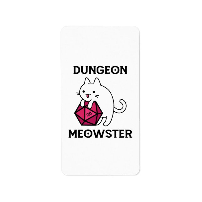 Dungeon Meowster Cat Funny Label (Front)