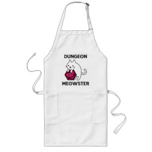 Dungeon Meowster Cat Funny Long Apron