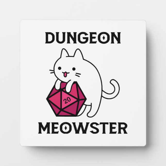 Dungeon Meowster Cat Funny Plaque (Front)