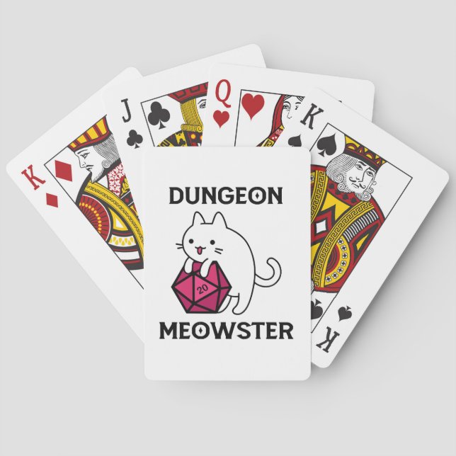 Dungeon Meowster Cat Funny Playing Cards (Back)