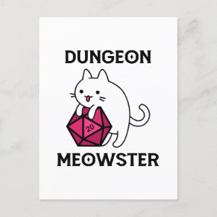 Dungeon Meowster Cat Funny Postcard