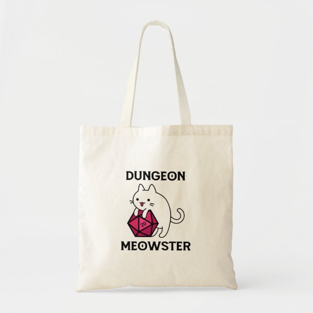 Dungeon Meowster Cat Funny Tote Bag (Front)