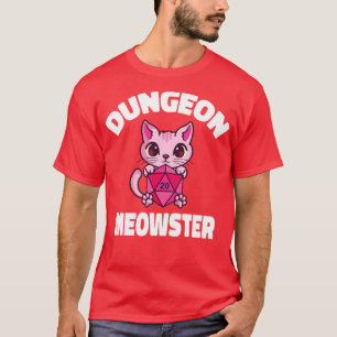 Dungeon Meowster Cat Tabletop Polyhedral T-Shirt