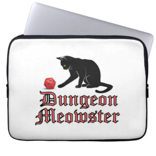 Dungeon Meowster Funny RPG Cat with Dice Laptop Sleeve