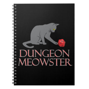 Dungeon Meowster Funny RPG Cat with Dice Notebook