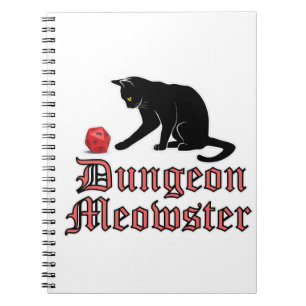 Dungeon Meowster Funny RPG Cat with Dice Notebook