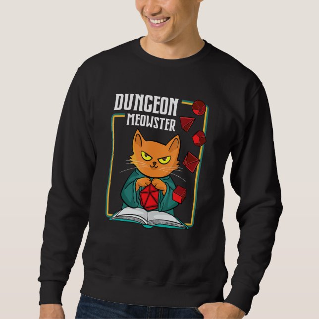 Dungeon Meowster Rpg Tabletop Gaming Dm Role Playe Sweatshirt (Front)
