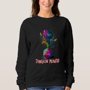 Dungeon Meowster Tabletop Gamer Nerdy Cat D20 RPG Sweatshirt