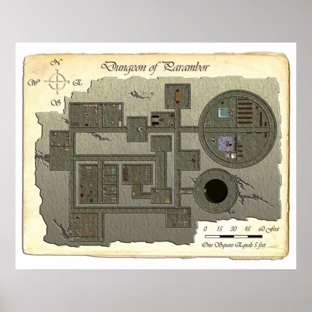 Dungeon of Parambor Battle Map Poster (Front)