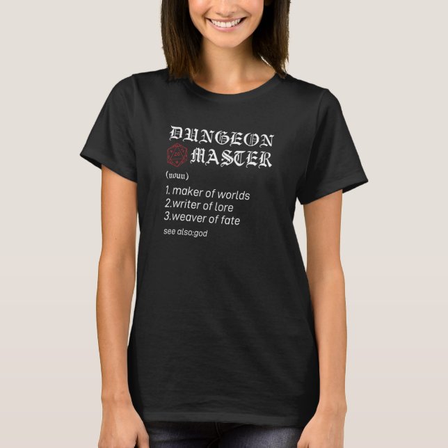 Dungeon Rpg Master Dice Rolling Boss Dragon T-Shirt (Front)