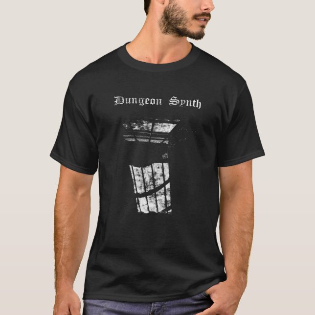 Dungeon Synth Fleece Grid Dark Ambient Old School  T-Shirt (Front)