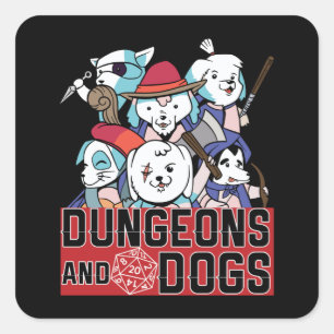 Dungeons And Dogs Game Square Sticker