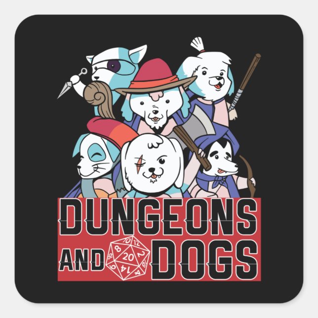 Dungeons And Dogs Game Square Sticker (Front)
