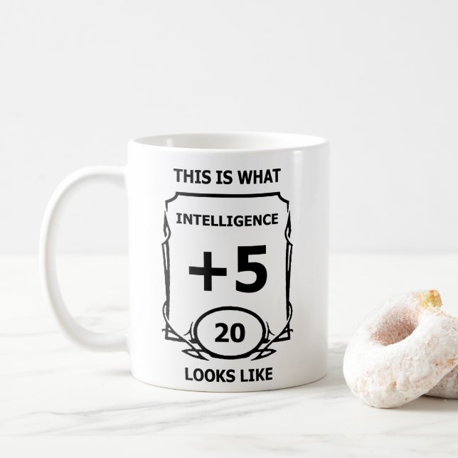 Dungeons and Dragons Intelligence Mug (With Donut)