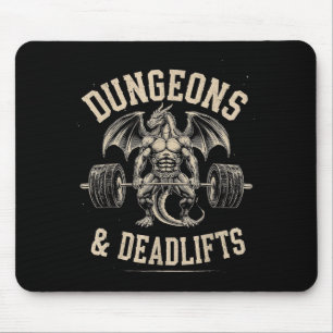 Dungeons Deadlifts Gym Workout Fantasy Design Mouse Pad