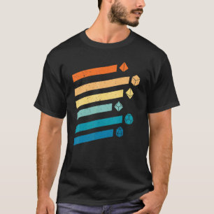 Dungeons Dice D20 Dragons Retro D20 Rpg T-Shirt