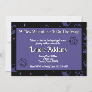 Dungeons & Dragons Baby Shower Fantasy RPG Invitation