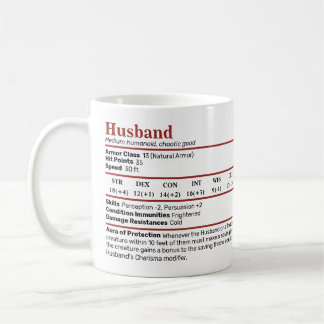 Dungeons & Dragons Husband Stat Block Mug
