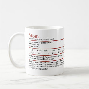 Dungeons & Dragons Mum Stat Block Coffee Mug