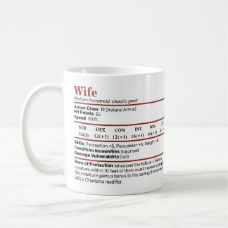 Dungeons & Dragons Wife Stat Block Mug
