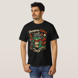 Dungeons Vibes Only Mediaeval Dragon Warrior Gamer T-Shirt