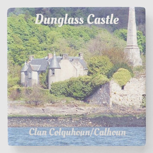 Dunglass Castle  – Clan Colquhoun/Calhoun Stone Coaster (Front)