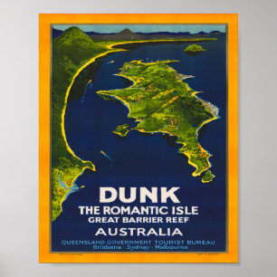 Dunk Australia Vintage Travel Poster