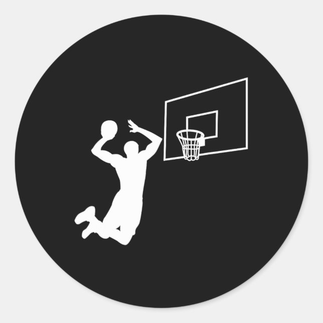 Dunk Bysketbyll Player Slam Dunk Byller Bysketbyll Classic Round Sticker (Front)