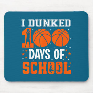 Dunked 100 Basketball School Student Days Kinderga Mouse Pad