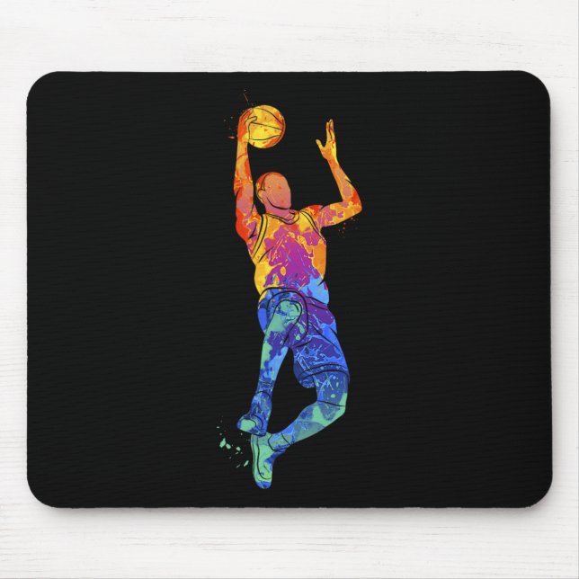 Dunking Basketball Player Basketball Graphic  Mouse Pad (Front)