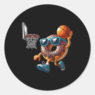 Dunking Donut Hole Food Champ Sketll Game Sport Pl Classic Round Sticker