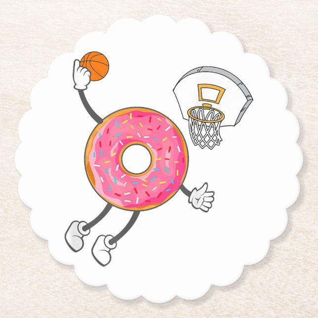 Dunking Doughnut Hole Food Champ Paper Coaster (Front)
