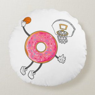 Dunking Doughnut Hole Food Champ Round Cushion