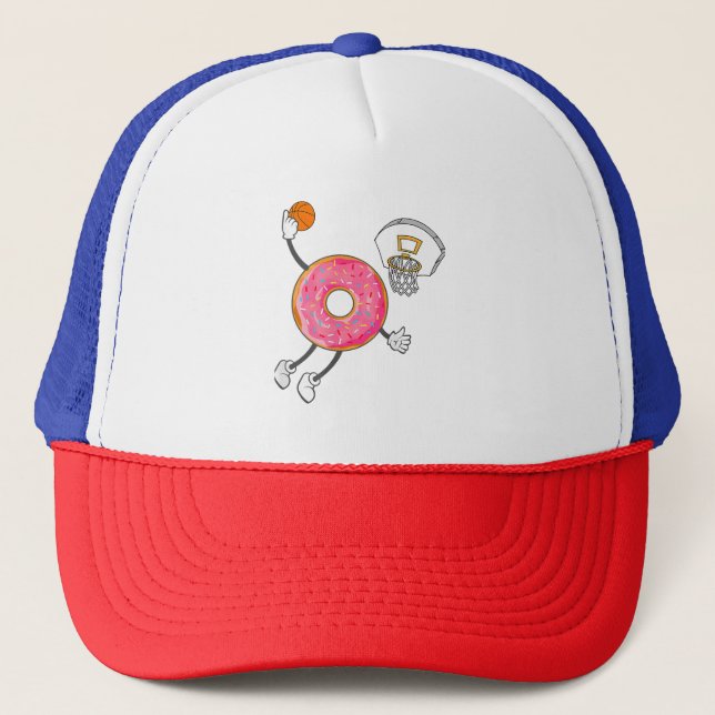 Dunking Doughnut Hole Food Champ Trucker Hat (Front)