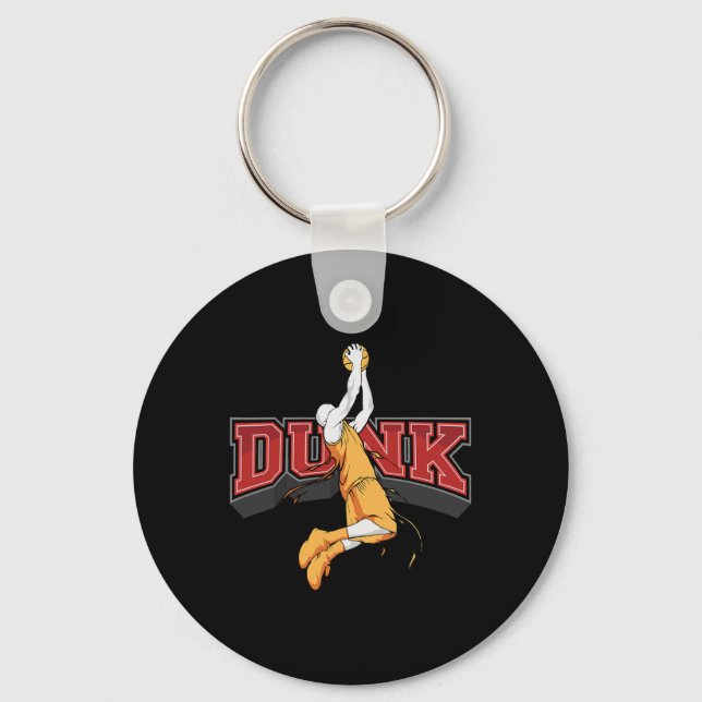 Dunking Dunk Basketball  Key Ring (Front)