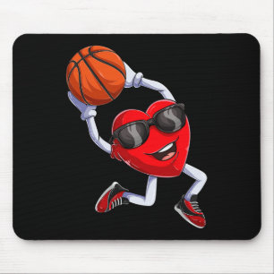 Dunking Heart Sketll Shirt Mouse Pad