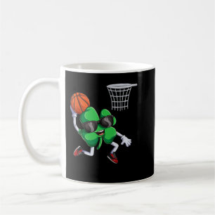 Dunking Shamrock Basketball Shirt, Boys St Patrick Coffee Mug