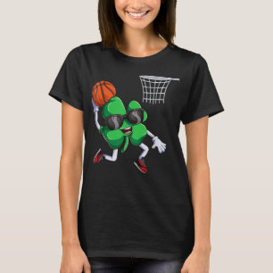 Dunking Shamrock Basketball Shirt, Boys St Patrick T-Shirt