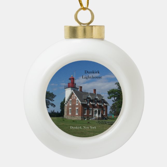 Dunkirk Lighthouse ball or snowflake ornament (Front)