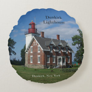 Dunkirk Lighthouse round pillow