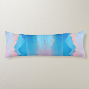 “Dunlach”  Wide Pink and Blue Landscape Seascape B Body Cushion
