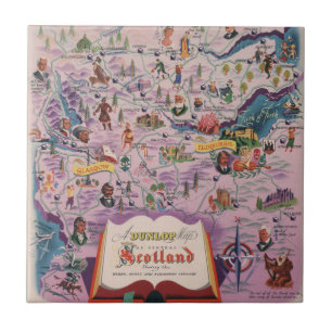 Dunlop Map of Central Scotland Ceramic Tile